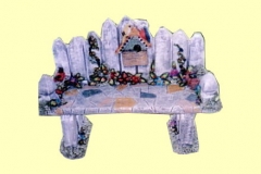 Large Picket Fence Birdhouse Bench