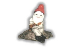Gnome Sitting on Log